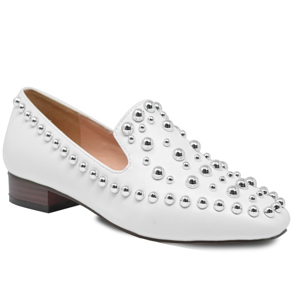 NEW Women's Studded Mule Loafer White - Picture 4 of 4